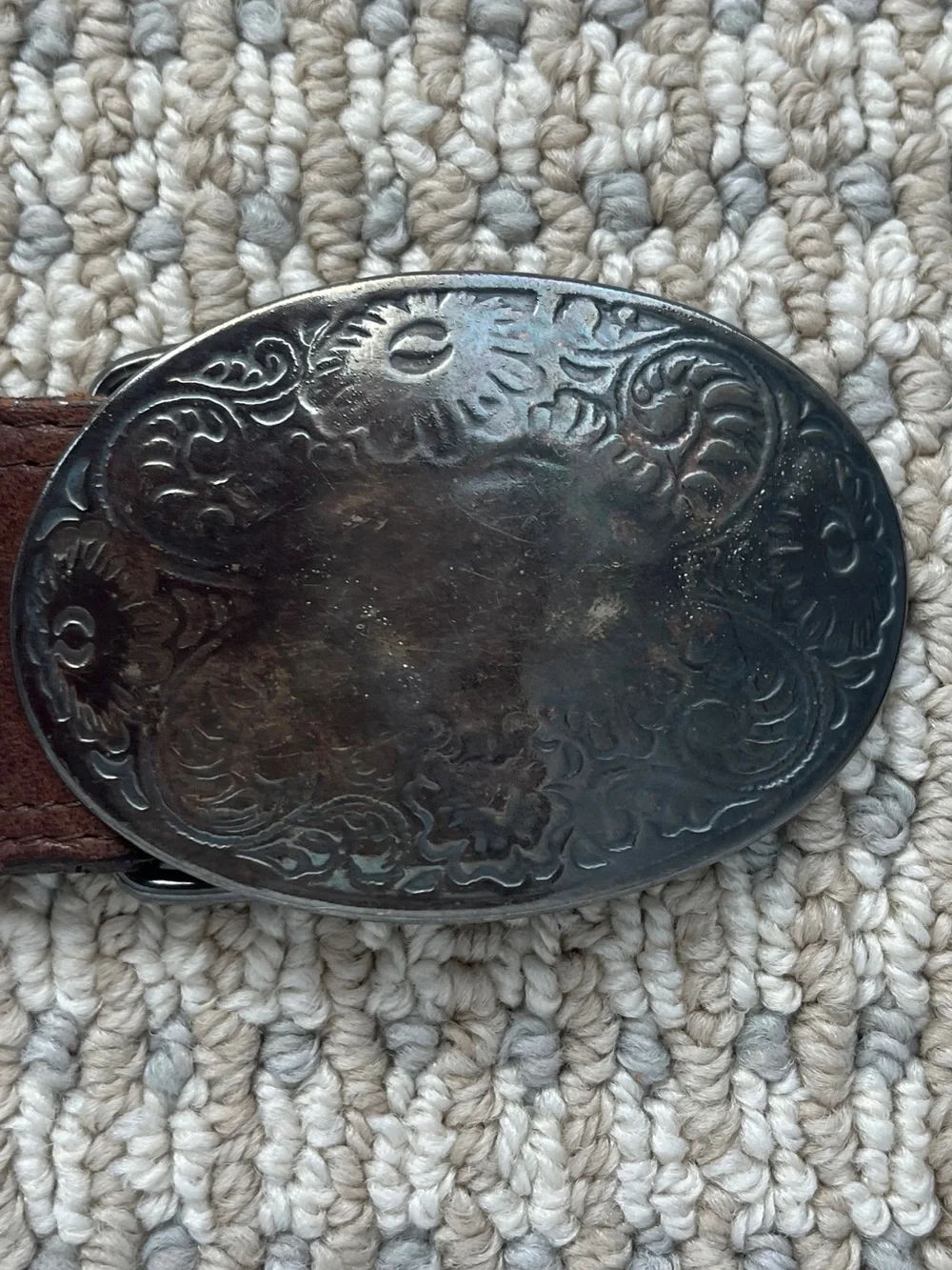 Vintage Sandy Duftler Designs Brown Leather Statement Belt